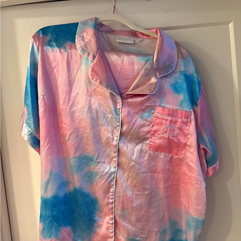 TAYLOR SWIFT RARE LOVER PAJAMA SET Tie-Dye Pink & Blue PJ Set OFFICIAL